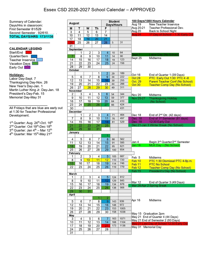 district calendar