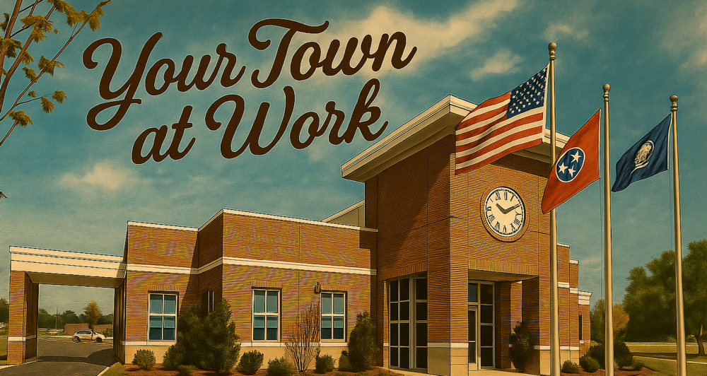 town at work image