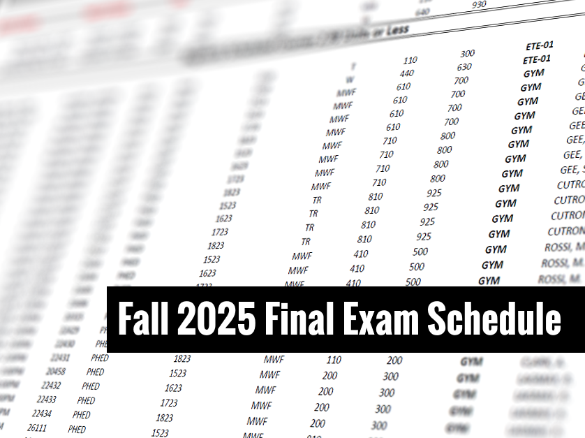 Fall 2025 Final Exam Schedule