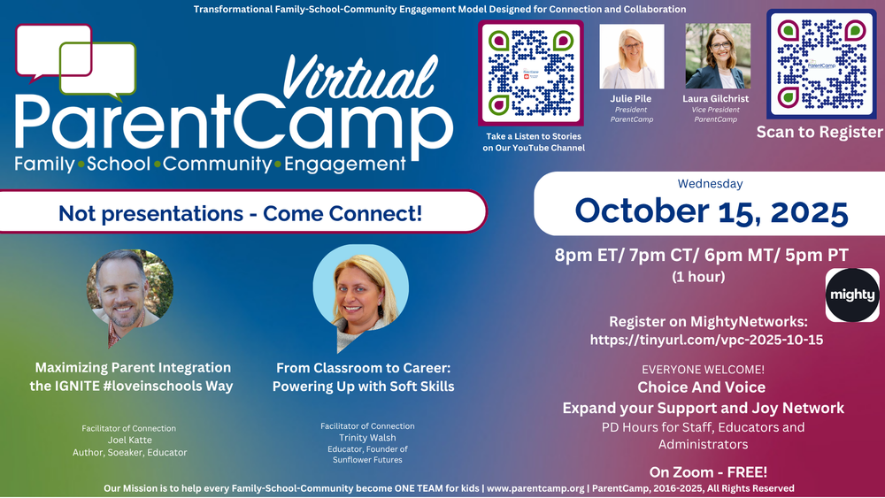 From Classrooms to Careers: Building Bridges at October’s Virtual ParentCamp
