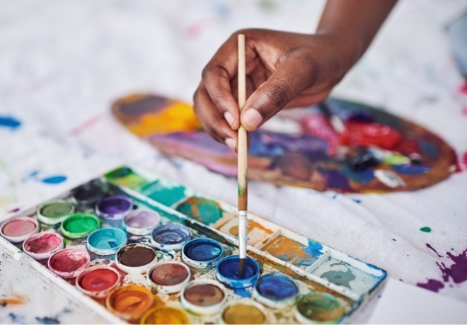 Paint brush in paint