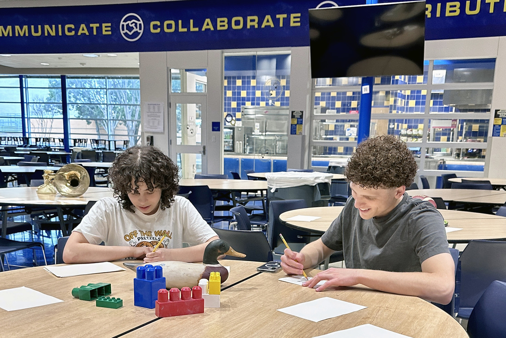 students writing