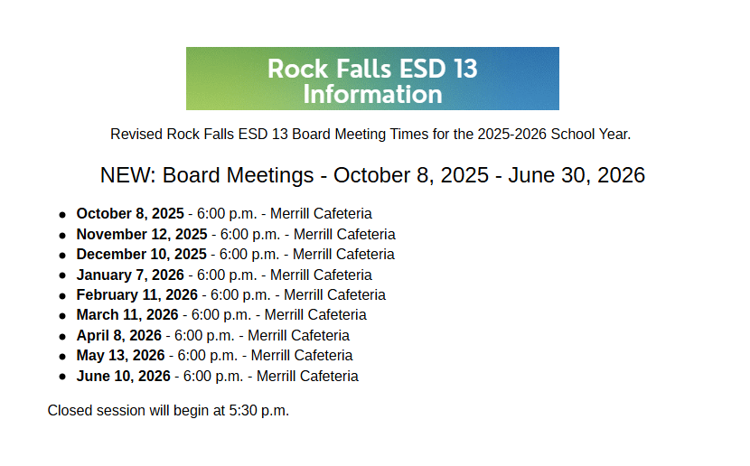 Board Meeting Info