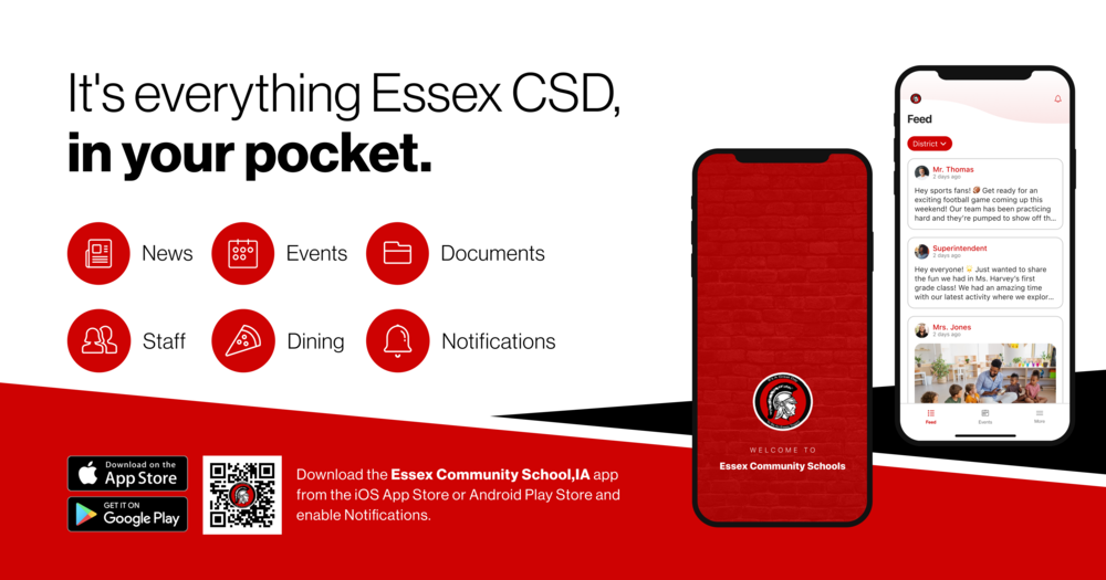 red and black sign for new app