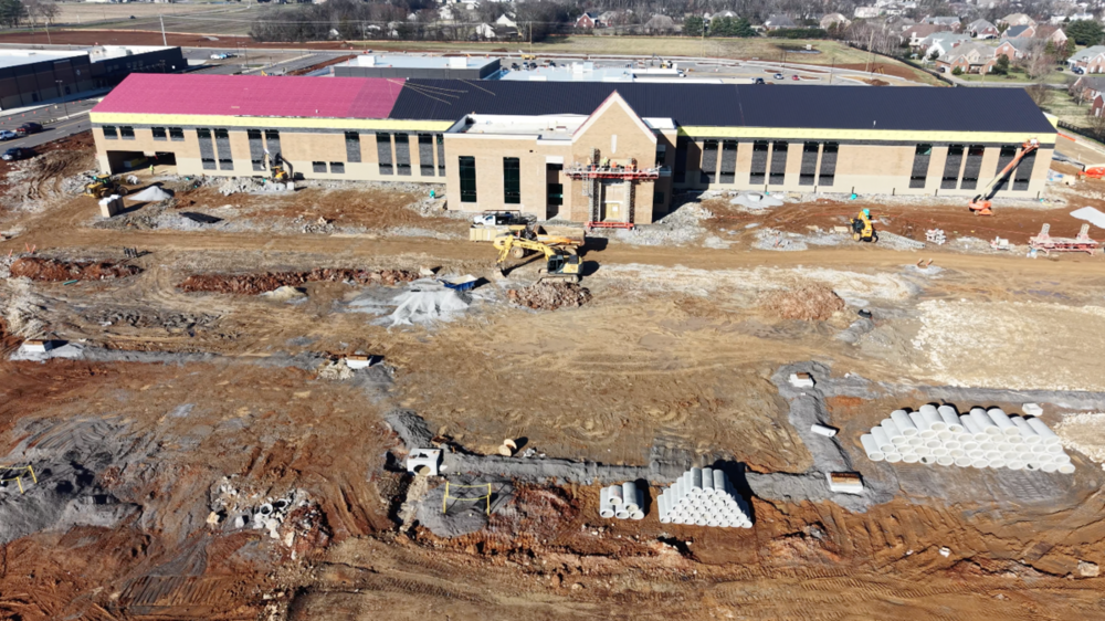 Arial shot of Poplar Hill Middle School