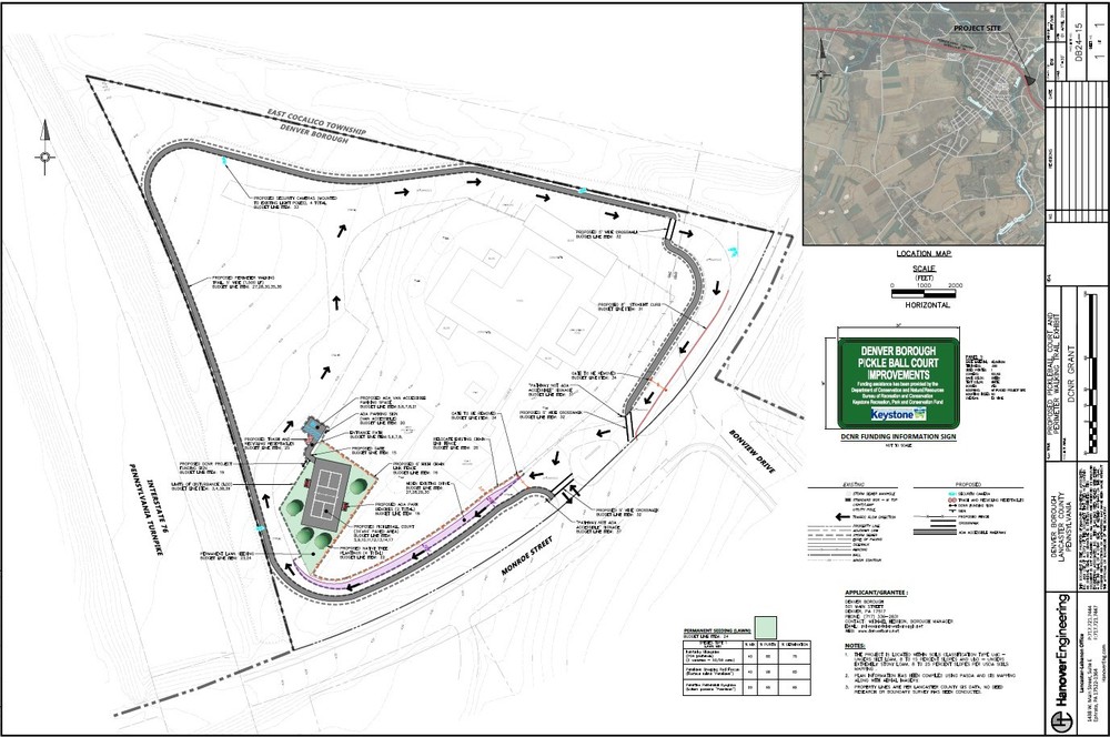 Blueprint of proposed pickleball court project