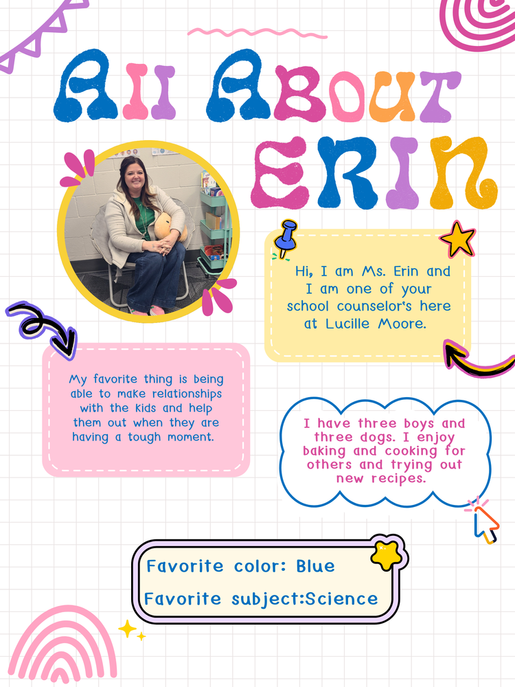 About Erin: My favorite thing is being able to make relationships with the kids and help them out when they are having a tough moment.