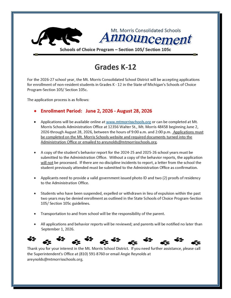 School of Choice Flier- June 2 to August 28, 2026