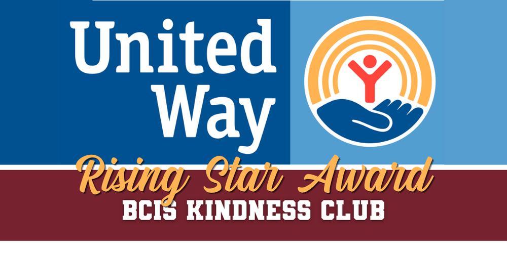 United Way Rising Star Award to BCIS Kindness Club united way logo