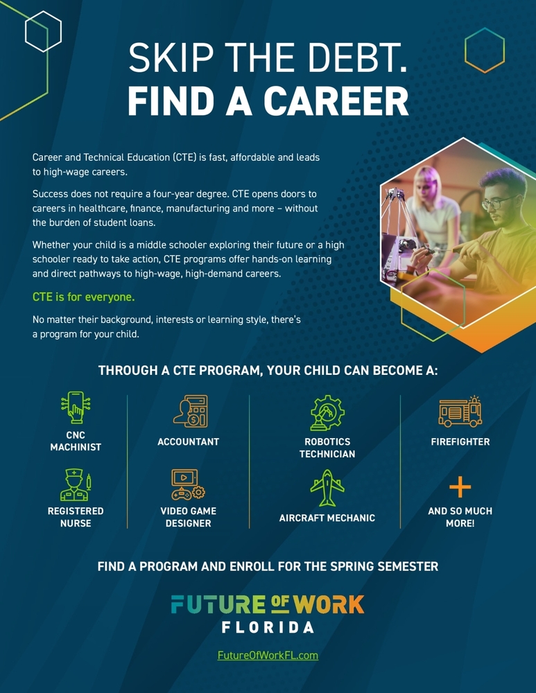 Flyer advertising CTE careers