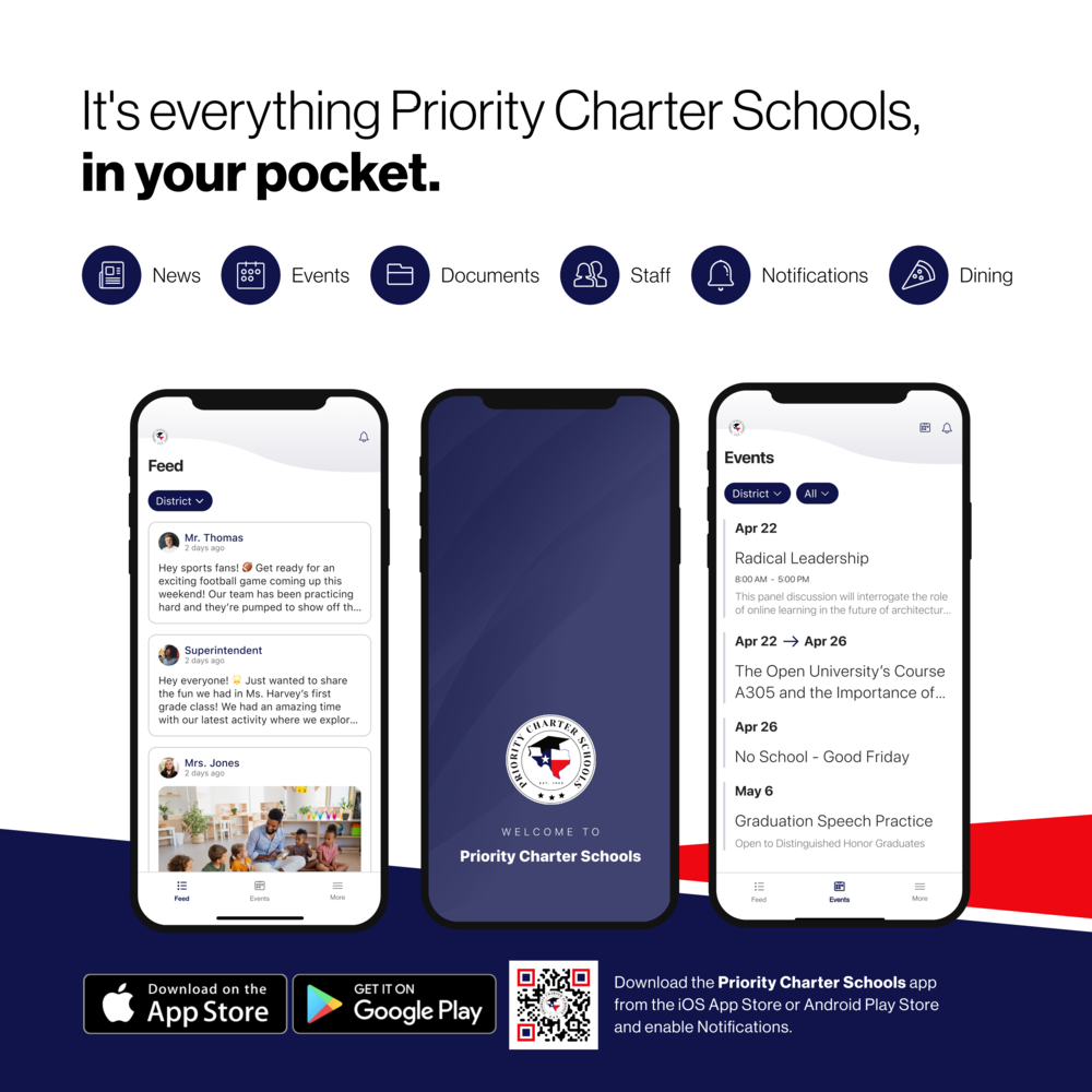 It's everything from your district  in your pocket.  News Events Documents Staff Dining Notifications Download the district's app from the ios app store or android play store and enable notifications (pictures of the app).