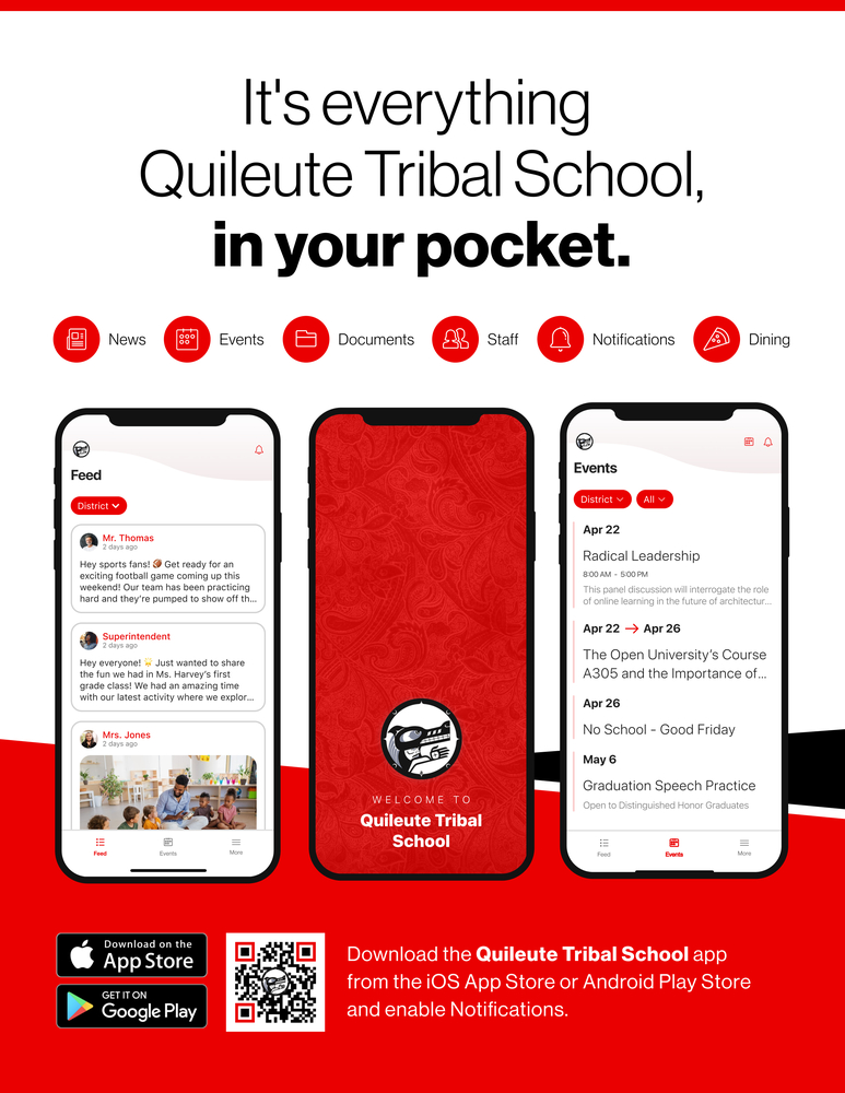 Flyer for Quileute Tribal School App