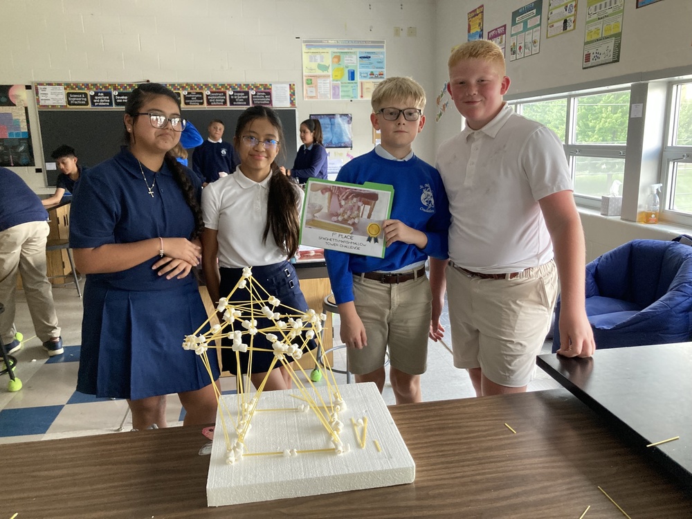 6th Grade Science Spaghetti Marshmallow Tower Winners T