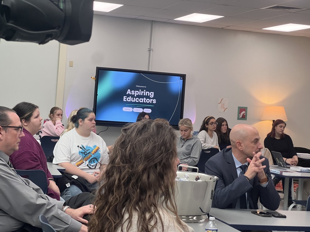 Students and staff attending the launch of the new aspiring educators program. 