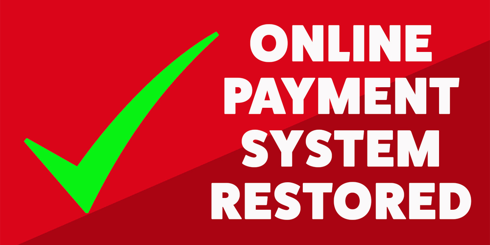 Online Payment System Restored