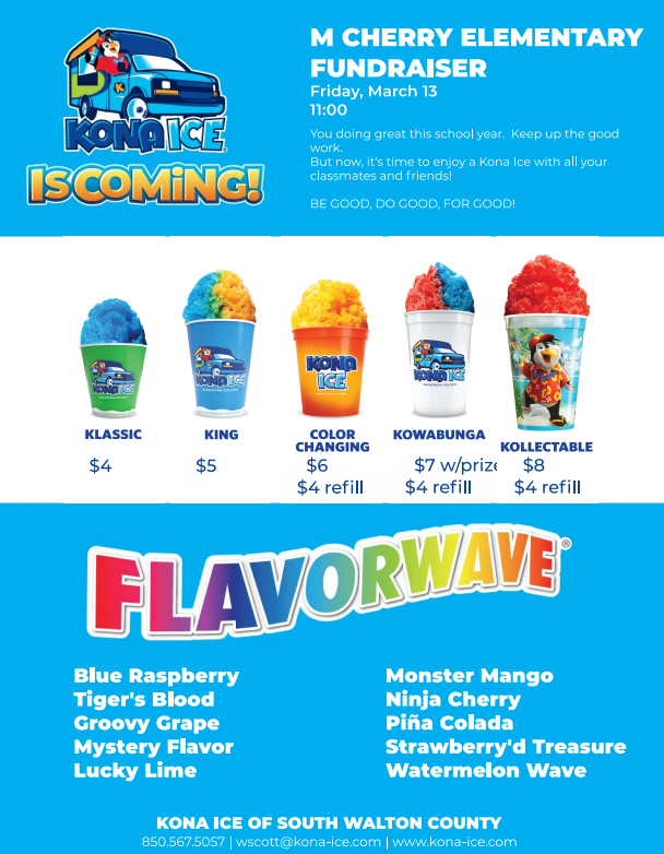 Kona Ice Fundraiser - March 13
