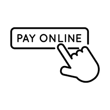 Mouse cursor pointing to a box that says Pay Online