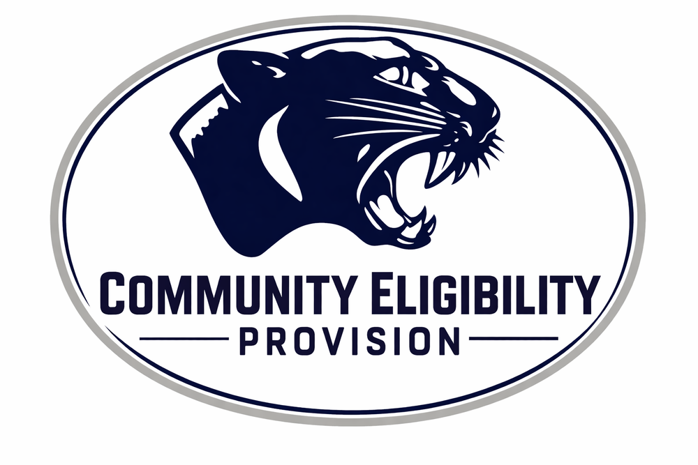 Panther Logo with Community Eligibility Provision text inside
