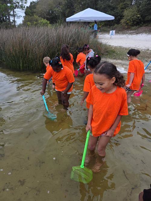 Kids exploring the water