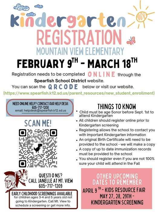 Kindergarten Registration Info