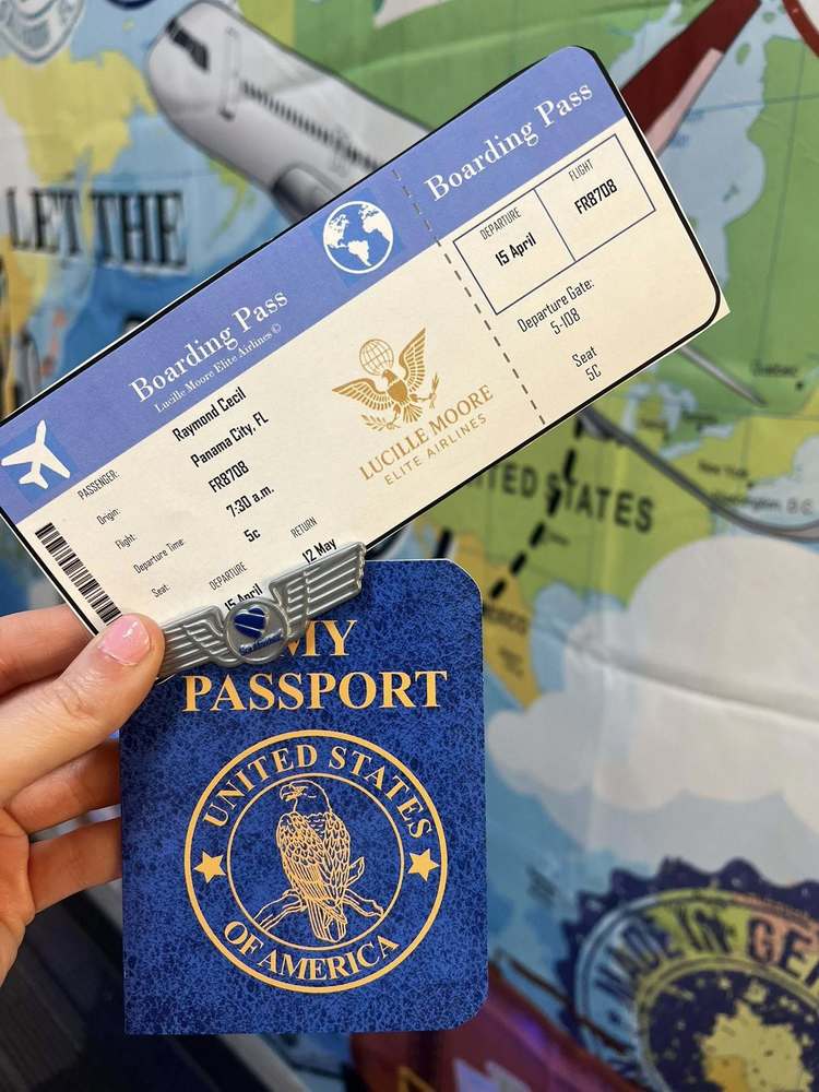 Fake plane ticket and passport