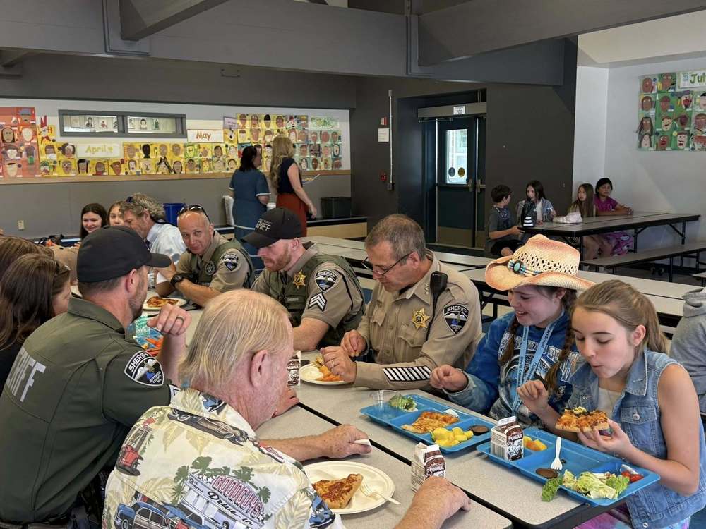 Community members and JC Sheriffs having lunch at the CES cafeteria