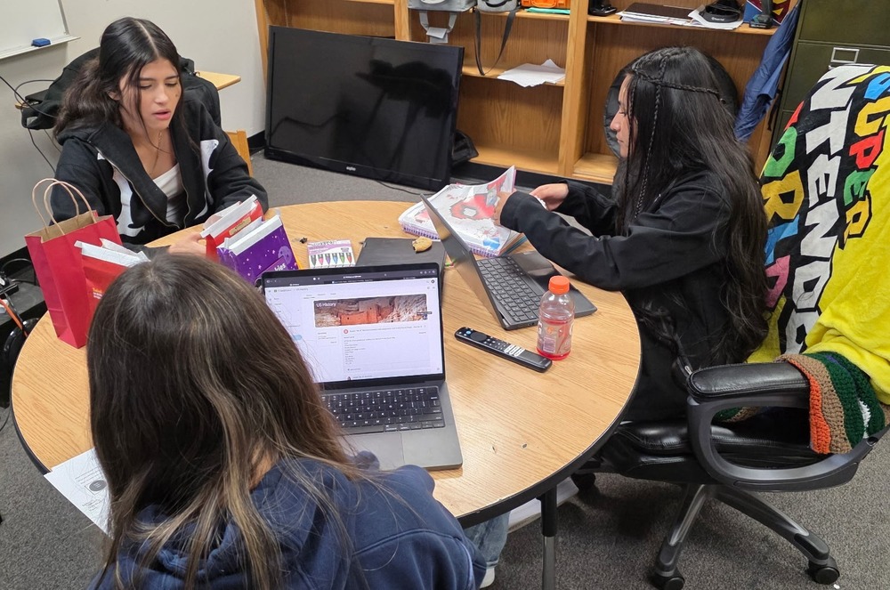 Students working in class