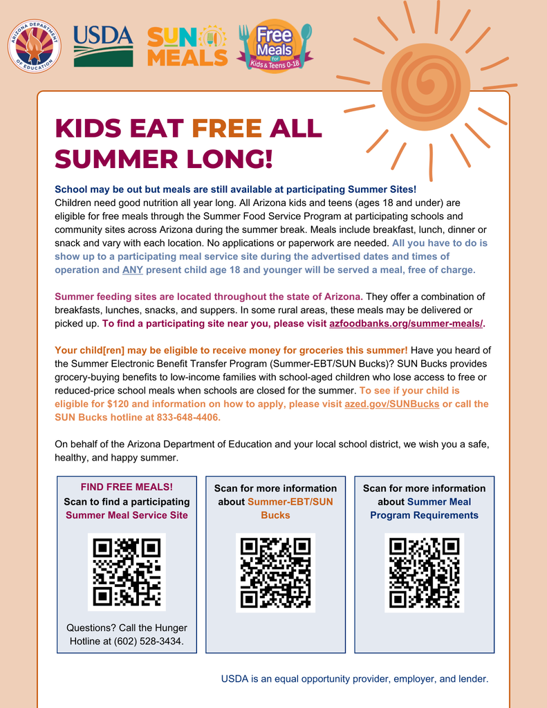 Summer meals flyer