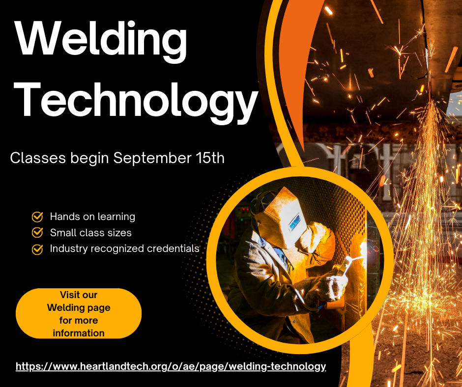 Adult Education Welding Program starts soon. Seats are still available.