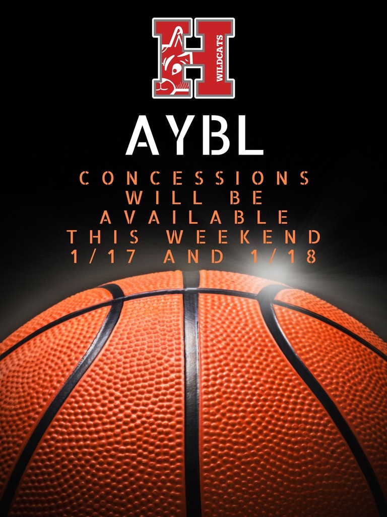 AYBL Concessions will be available this weekend on 1/17 and 1/18.