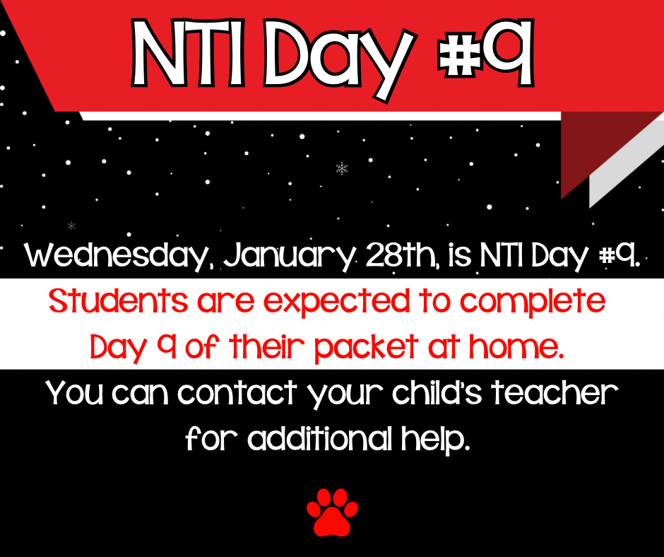 NTI Day #9 on Wednesday, January 28th
