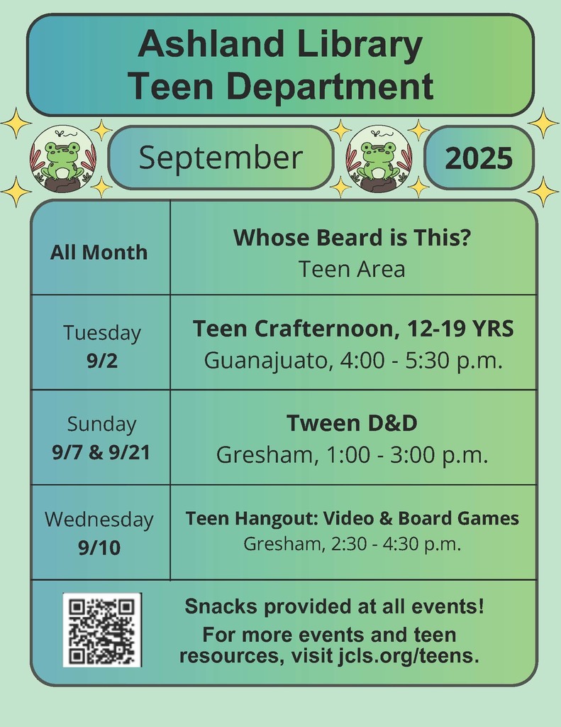 Ashland Library Teen Department English