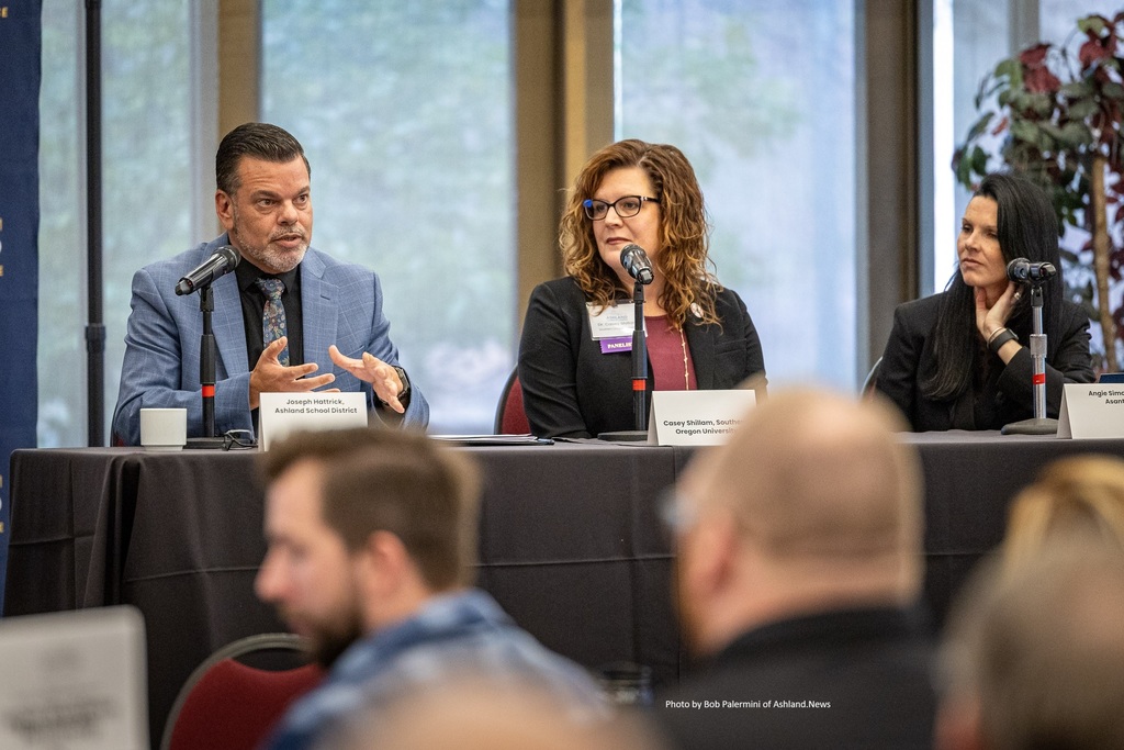 Superintendent speaking on a panel
