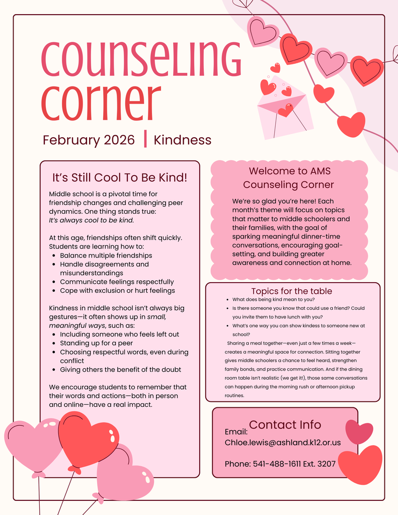 Counseling Corner February 2026 - Kindness