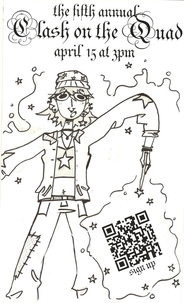 The Fifth Annual Clash on the Quad: April 15th at 3:00 pm. Sign up using the QR code!