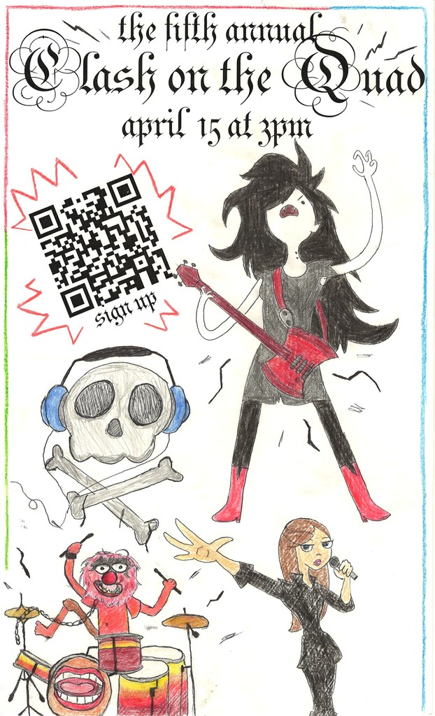 The Fifth Annual Clash on the Quad: April 15th at 3:00 pm. Sign up using the QR code!