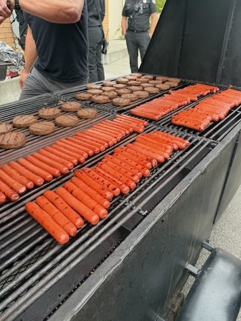 Dogs on a grill