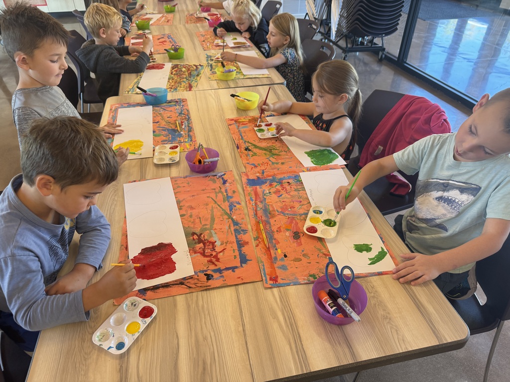 Students painting