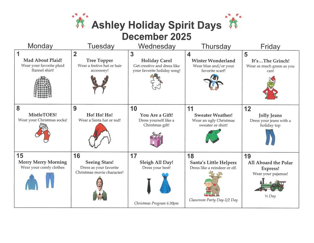 2025 Holiday Dress-Up Days