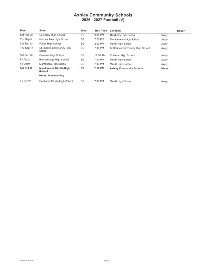 schedule