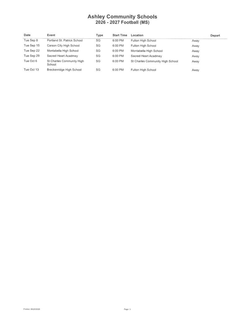 schedule