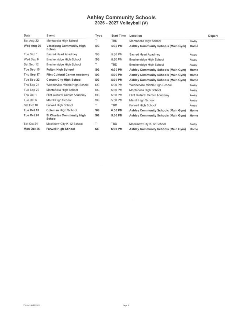 schedule