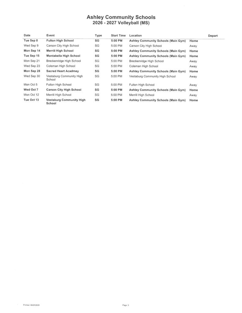 schedule