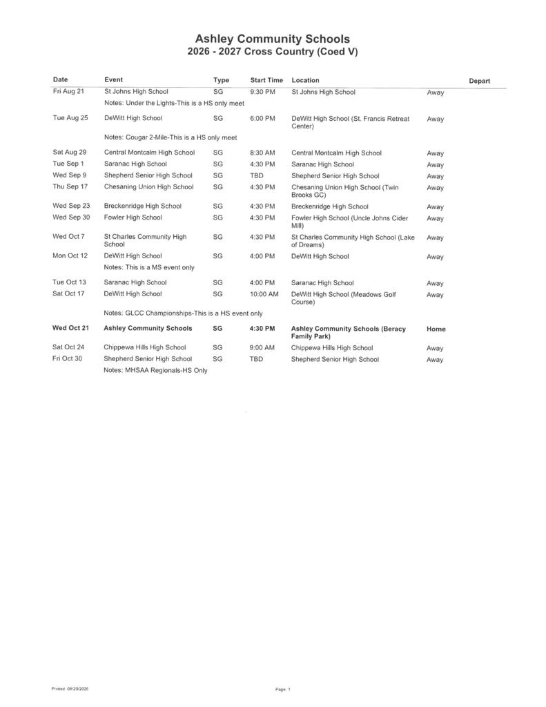 schedule