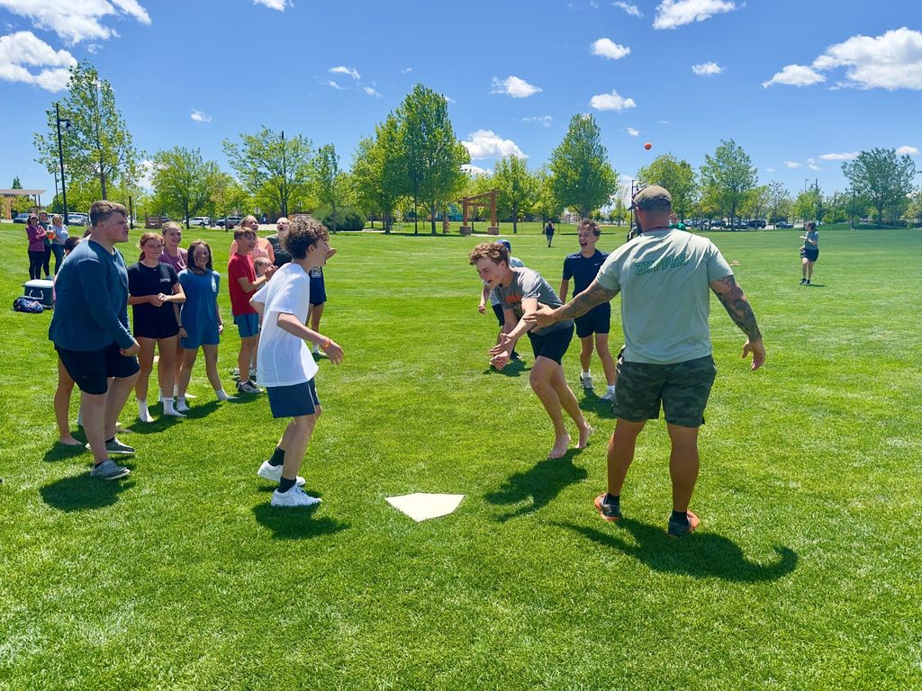 8th grade vs  staff kickball tourney