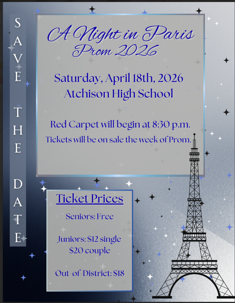 Save the Date for Prom on April 18th