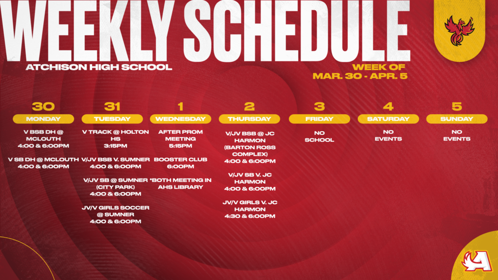AHS Weekly Schedule