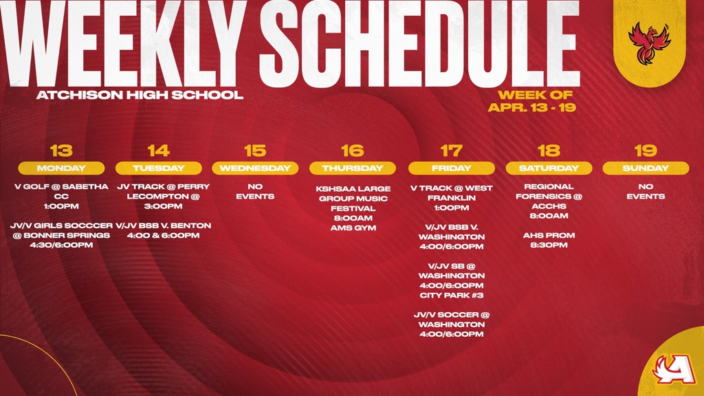 AHS Weekly Schedule