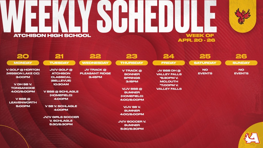 AHS Weekly Schedule