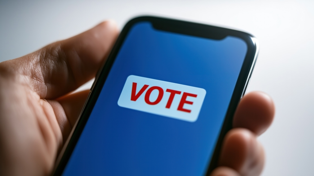 vote on cell phone screen